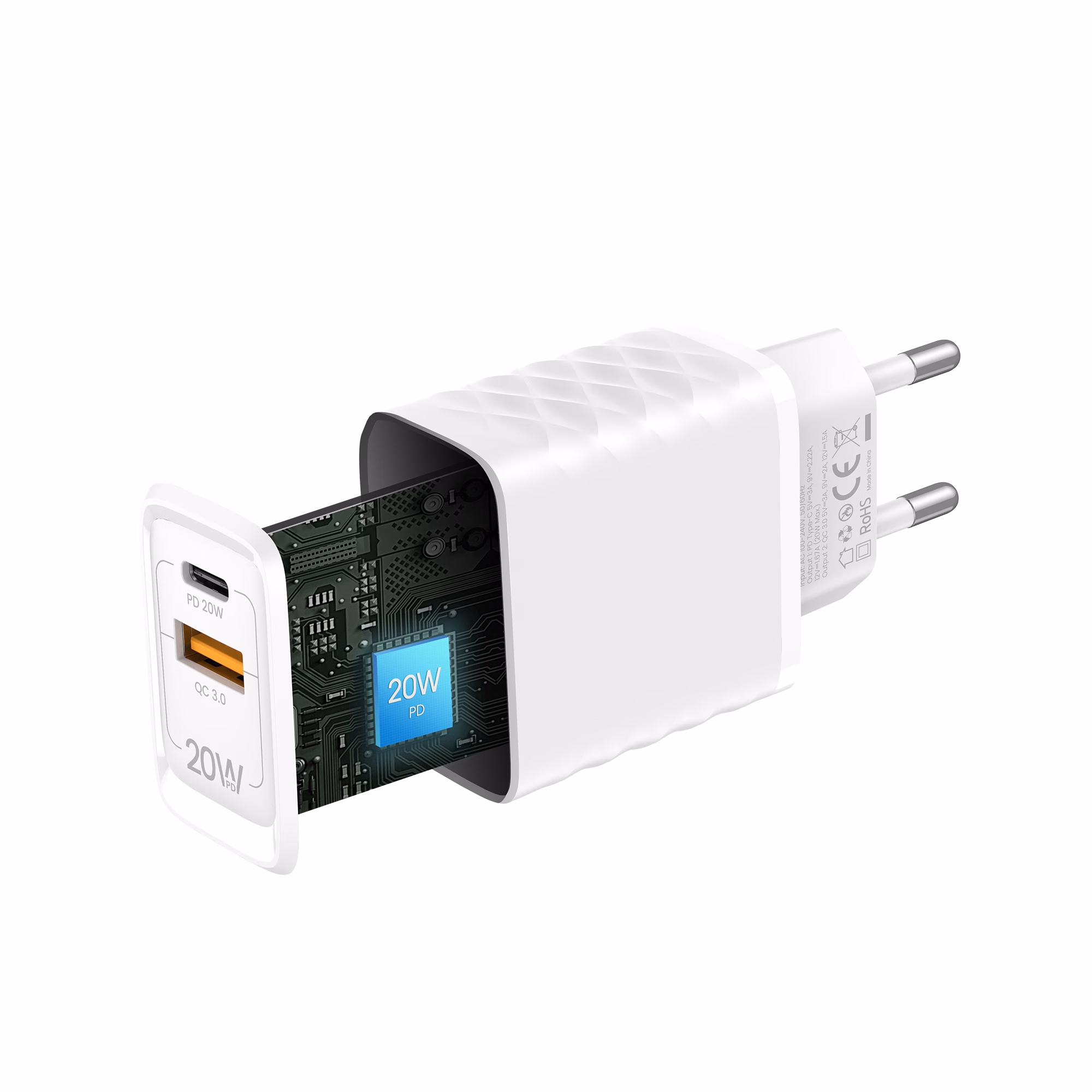 RAVE Series PD 20W Wall Charger + A-C Cable - White - Image 6