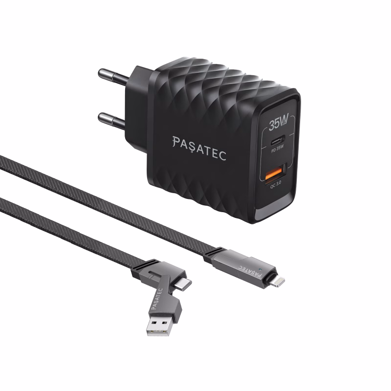RAVE Series PD 35W GaN II Wall Charger + 4in1 Cable - Black